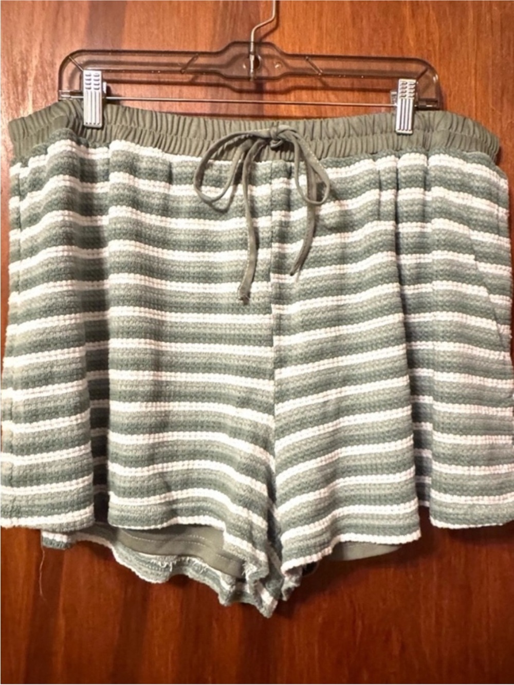 Green Striped Plus Size Athletic Shorts - Size 4XL